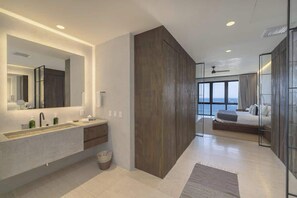 Kondo Mewah, pemandangan samudra | Kamar mandi | Perlengkapan mandi gratis, pengering rambut, handuk, dan sabun