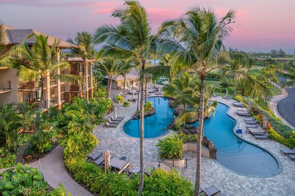 Outdoor pool, a heated pool