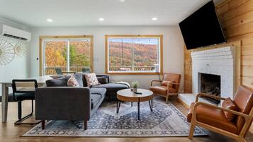 TV, fireplace, offices