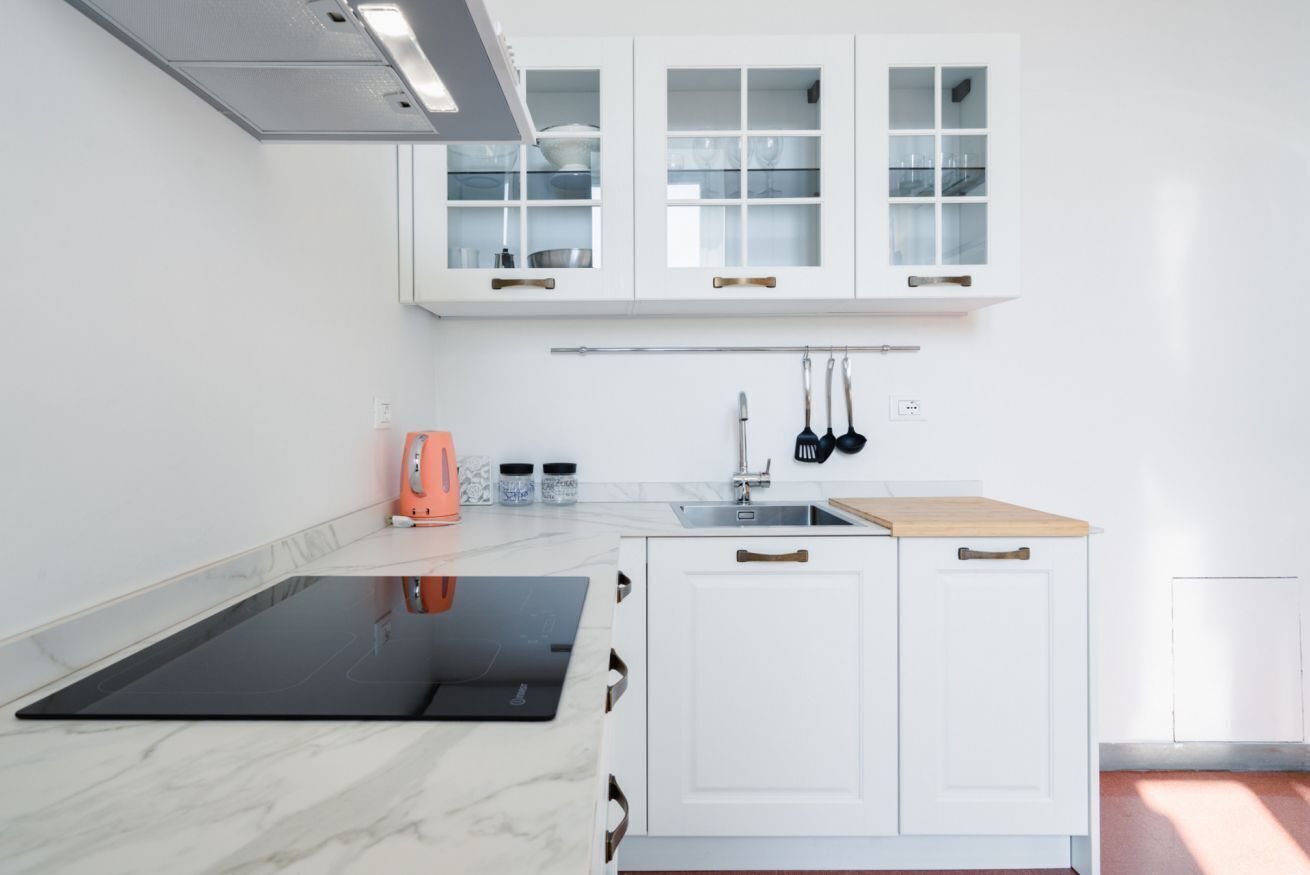 Fridge, microwave, dishwasher