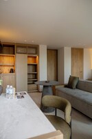 In-room safe, desk, laptop workspace, iron/ironing board