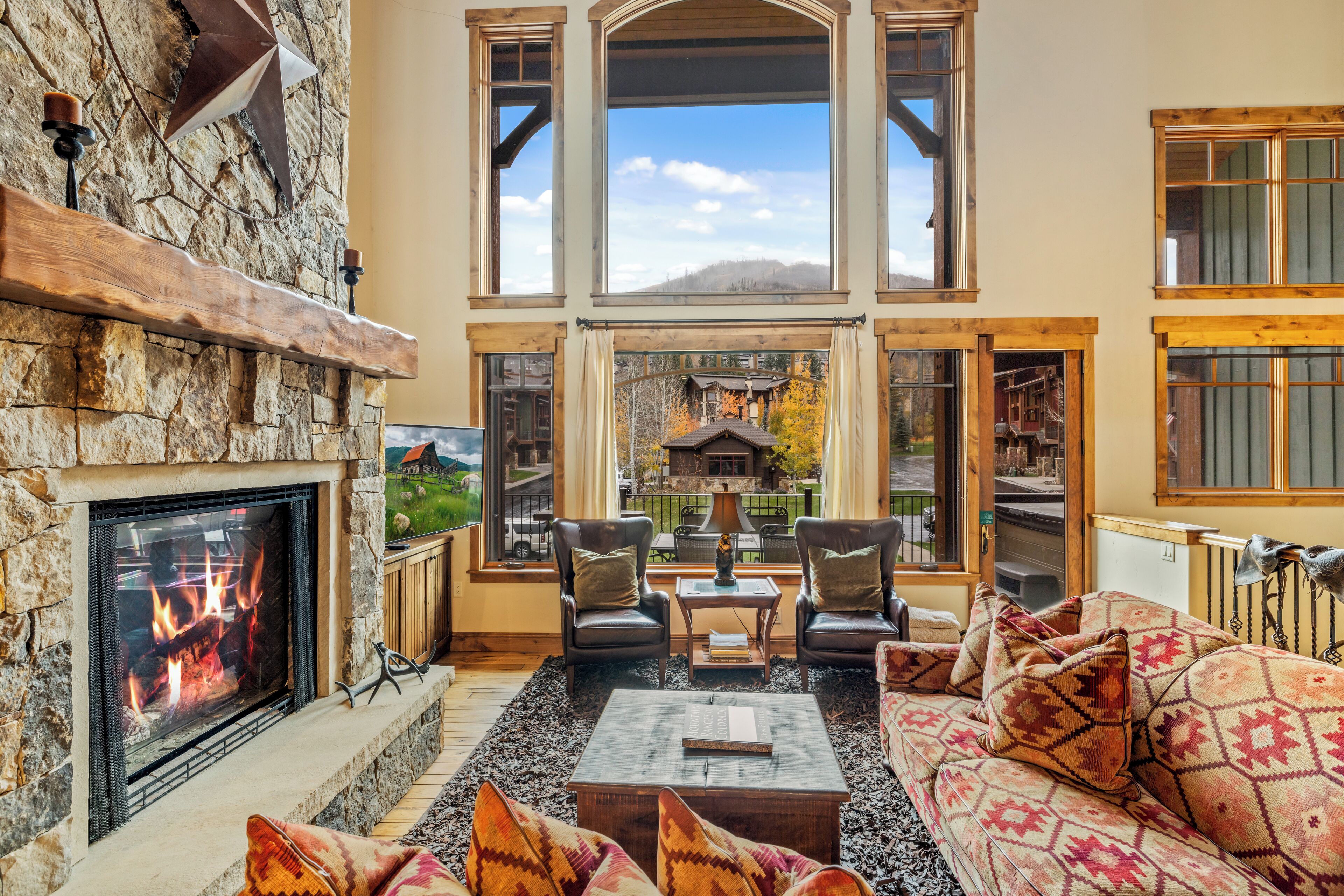 TV, fireplace, video games, ping pong