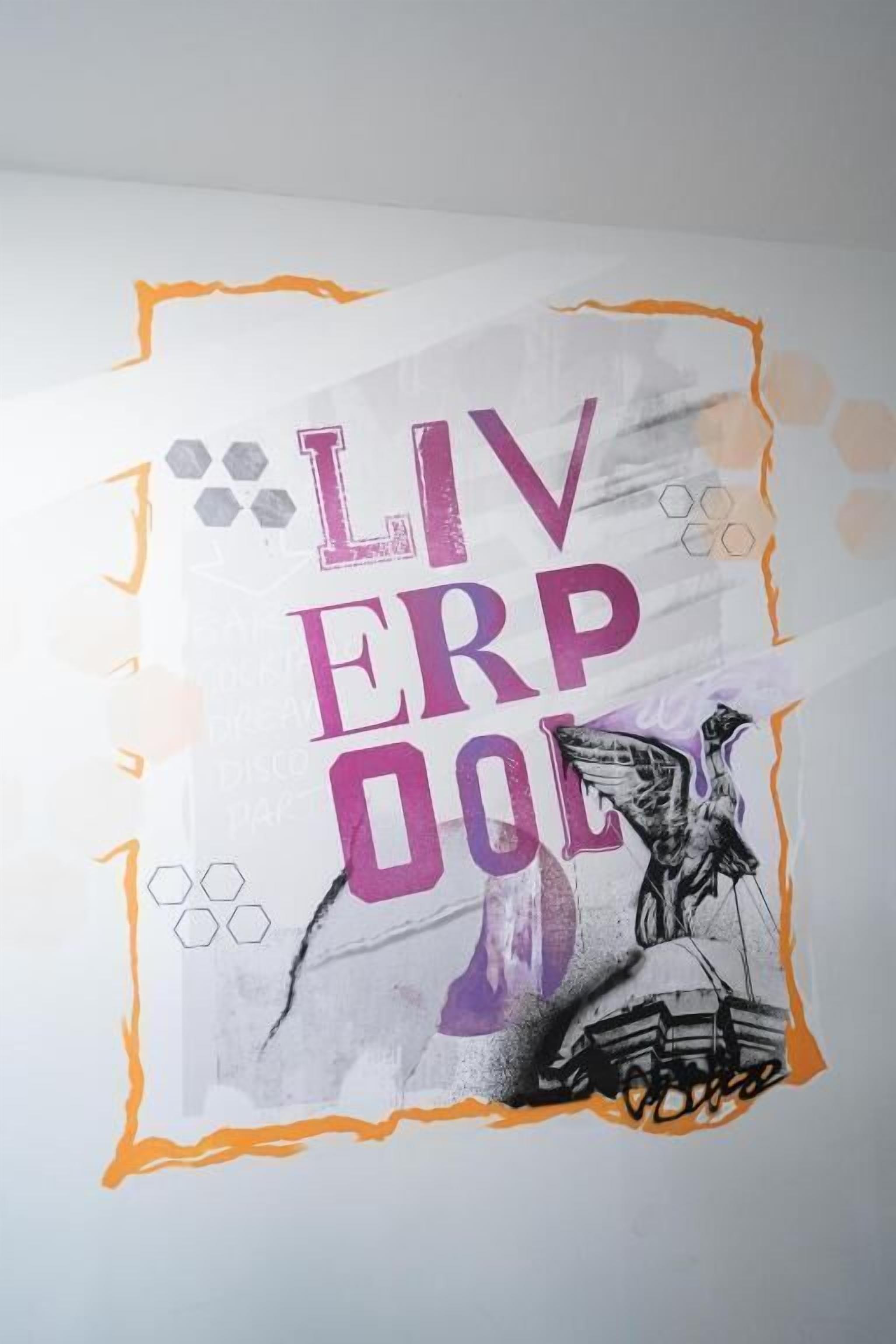 A poster with the text "LIV ERP OOD" and a graphic of a ship.