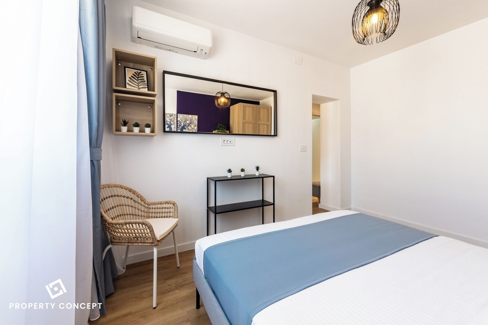 1 habitación, tabla de planchar con plancha, wifi y ropa de cama 