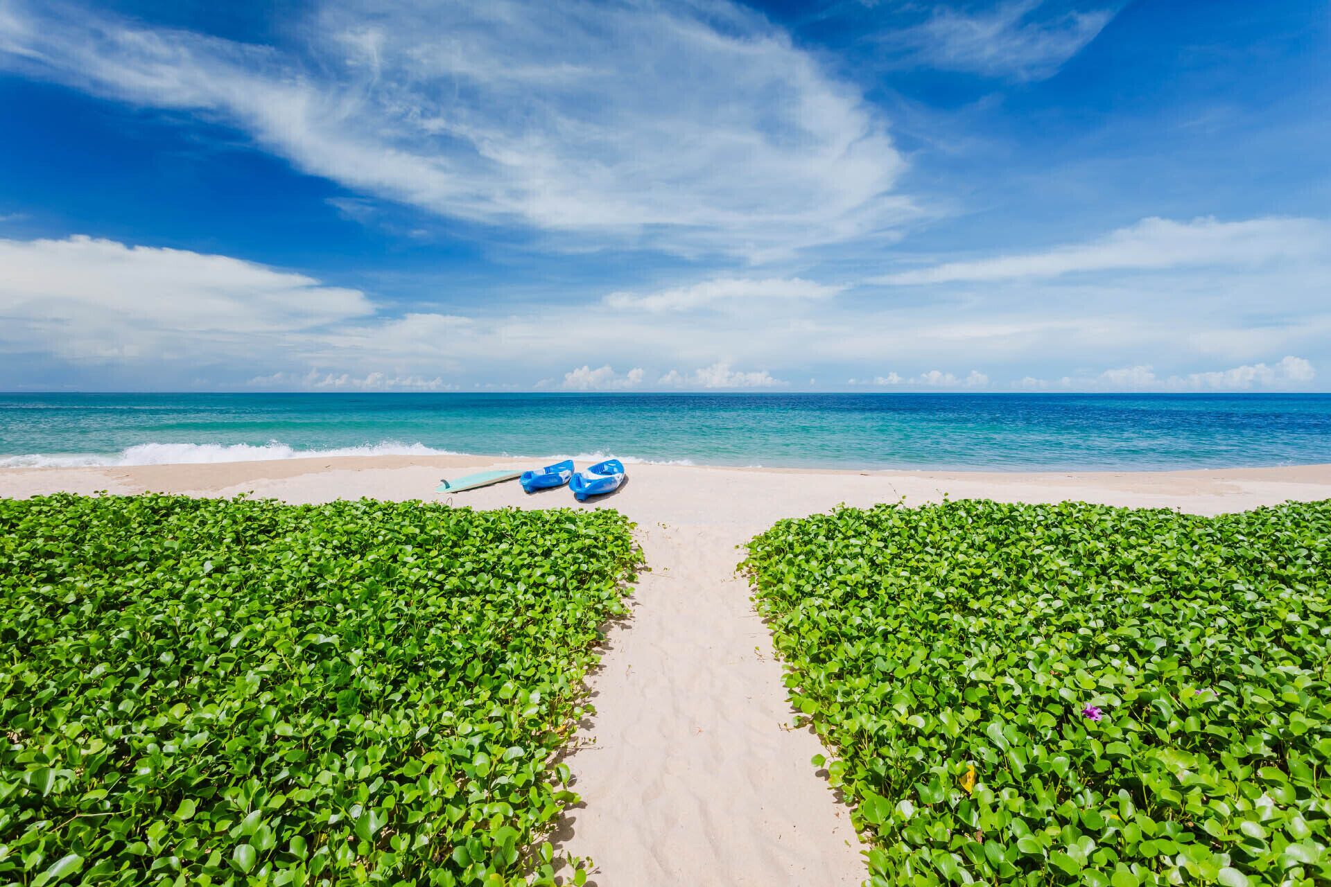 บน  ชายหาด, ทรายสีขาว