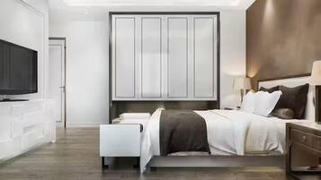 Deluxe Double Room, Balcony, Mountain View | In-room safe, desk, blackout drapes, iron/ironing board