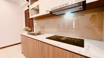Family Apartment | Dapur peribadi | Peti sejuk mini, ketuhar gelombang mikro, ketuhar, dapur