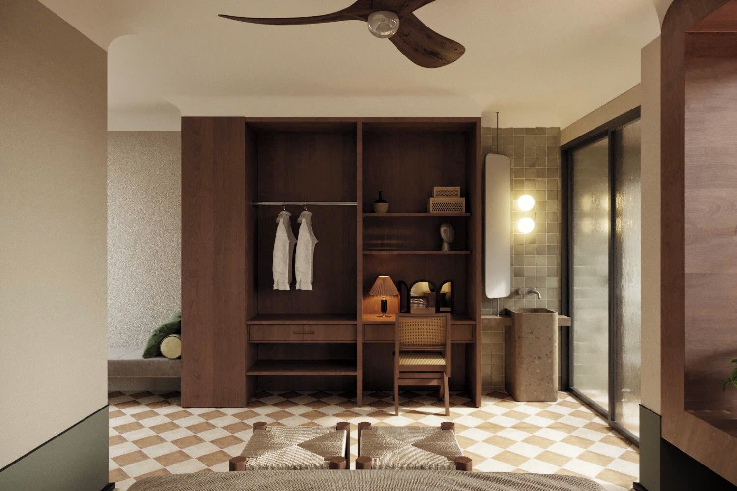 Phòng Deluxe, quang cảnh sân vườn | Bàn, màn/rèm cản sáng, bàn ủi/dụng cụ ủi quần áo 