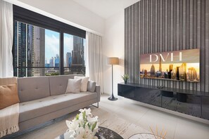 Luxury Apartment, Balcony, City View | Living area