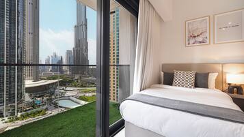 Luxury Apartment, Balcony, City View | In-room safe, blackout drapes, iron/ironing board, free WiFi