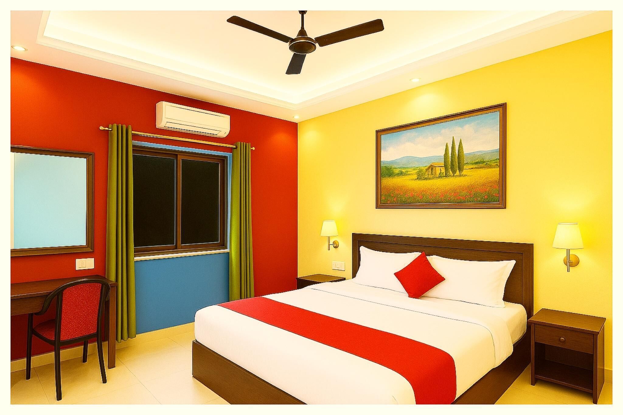 Roba de llit hipoal·lergògena, caixa forta a l'habitació i escriptori 