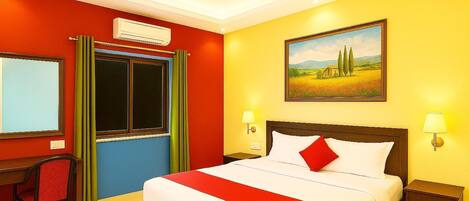 Peralatan tempat tidur hipoalergenik, peti besi dalam bilik, meja