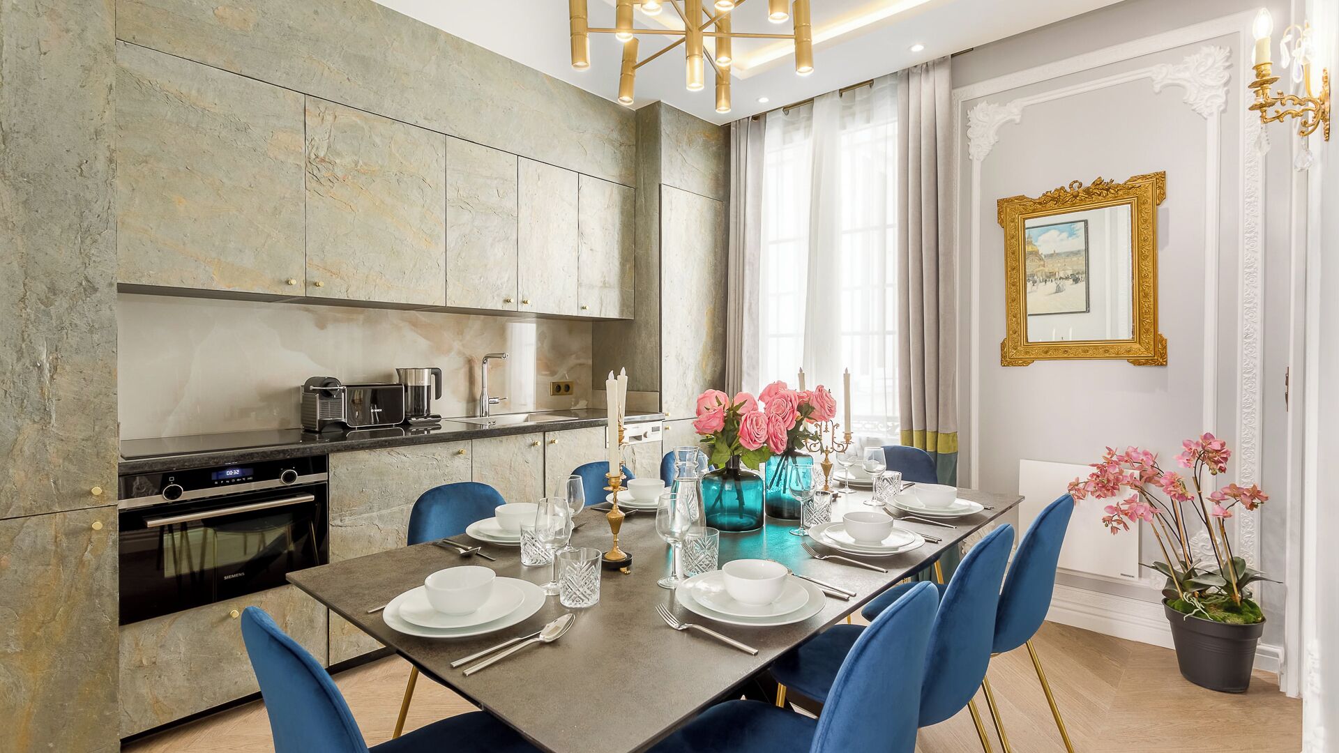 Refrigerador, microondas, horno, placa de cocina