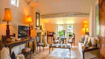 Smart TV, fireplace, DVD player, offices