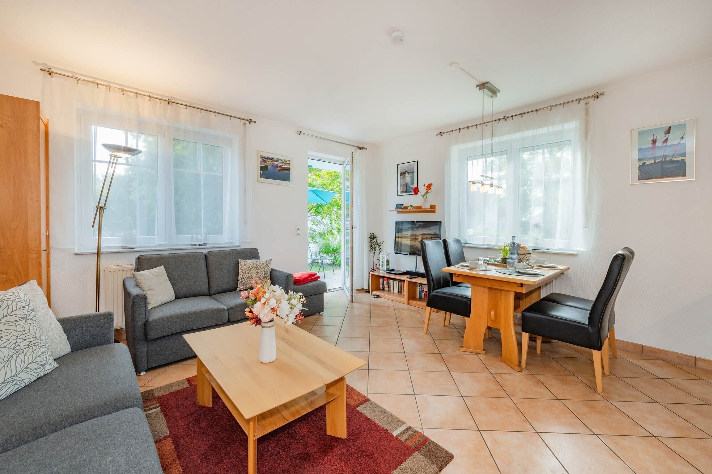 Télévision, lecteur de DVD, livres, chaîne hi-fi