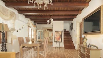 Luxury Villa, 4 Bedrooms, Private Pool, Courtyard View | Living area | 43-inch Smart TV with cable channels