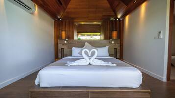 Luxury Villa, Beach View | Premium bedding, in-room safe, desk, iron/ironing board