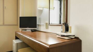 Desk, free WiFi, bed sheets