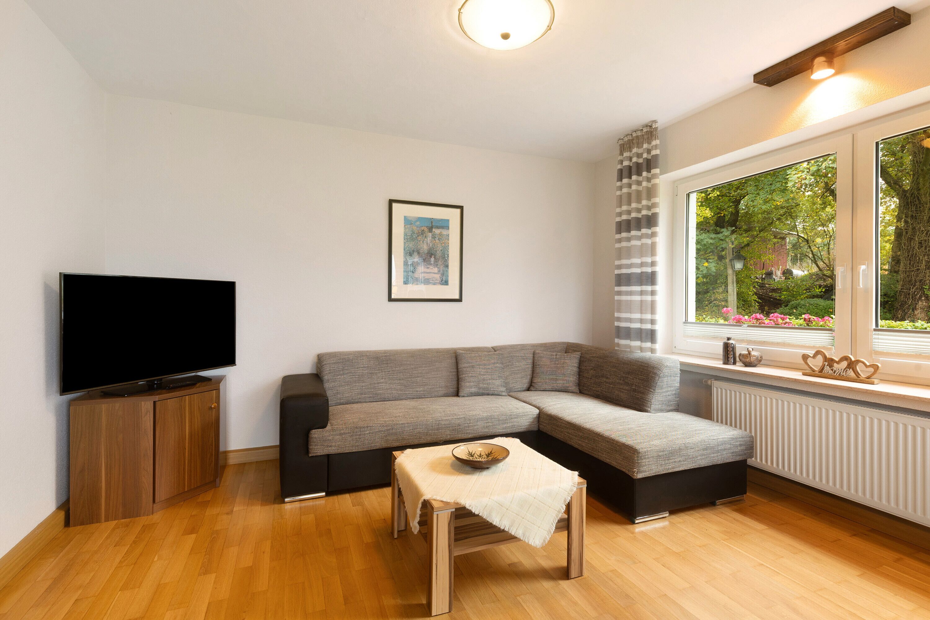 Fernseher, Kamin, Stereoanlage