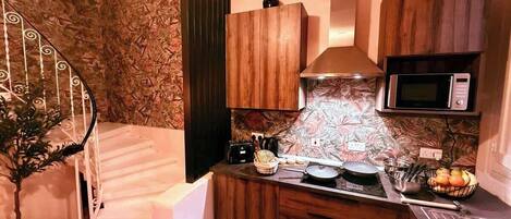 Microwave, stovetop, toaster