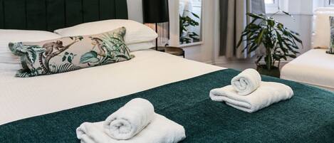 1 bedroom, desk, iron/ironing board, travel cot