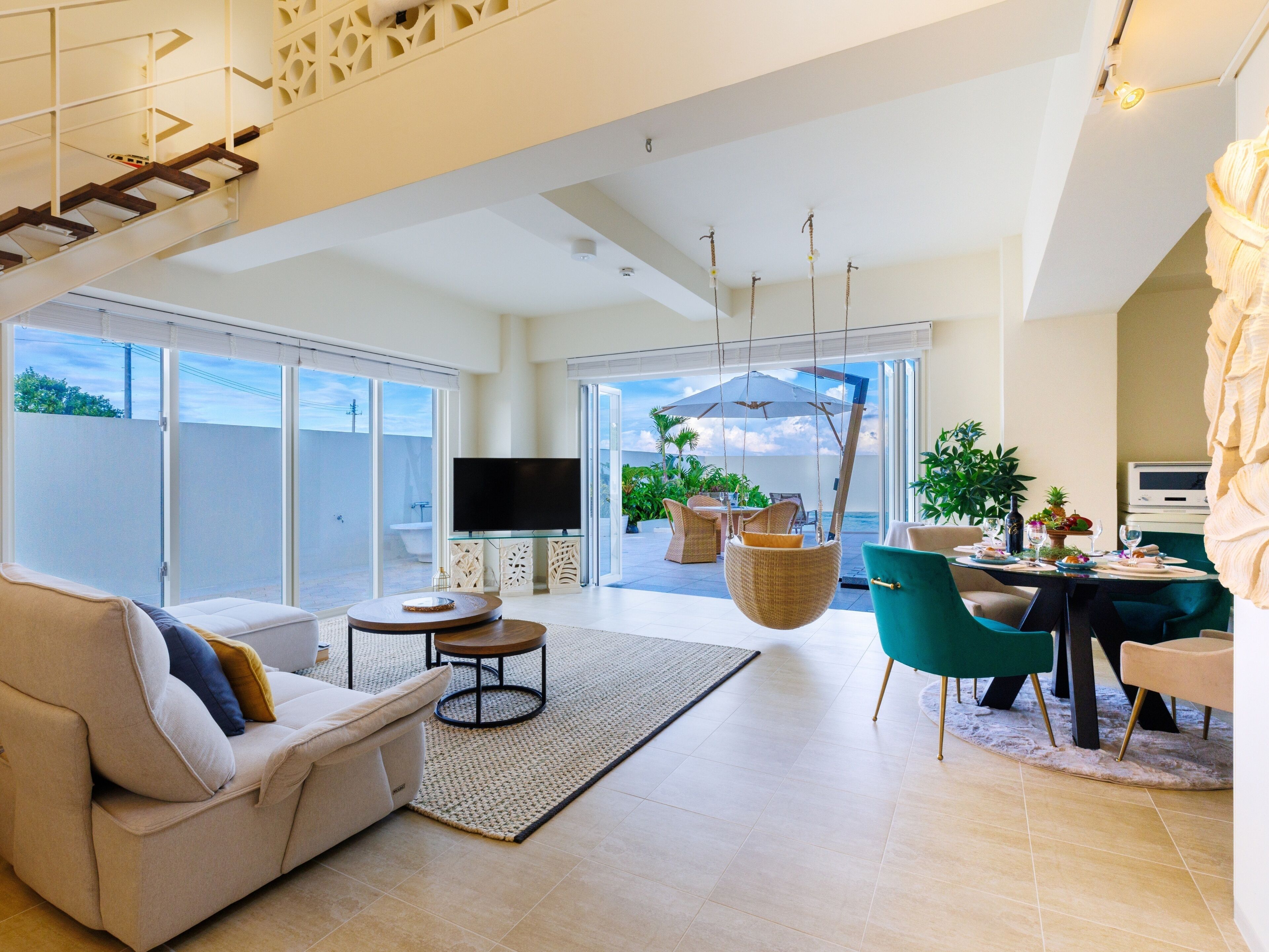 Luxe villa, 1 kingsize bed, balkon, uitzicht op zee | Interieur