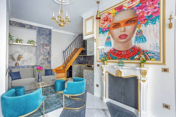 Huoneisto, kaupunkinäköala | Oleskelualue | Älytelevisio, Netflix, suoratoistopalvelut, työhuone