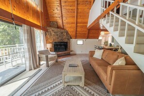 Cabin, 2 Bedrooms, Smoking | Living room - Sequoia Vintage A-frame River Retreat (Three Rivers)