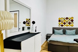 1 bedroom, iron/ironing board, bed sheets