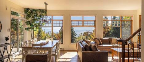 TV, fireplace, offices