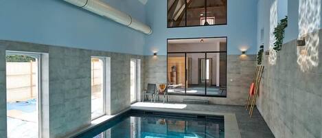 Indoor pool, a heated pool