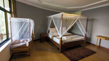 Standard Quadruple Room, Balcony, Mountain View | Desk, laptop workspace, free WiFi