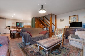 Télévision, cheminée, lecteur de DVD