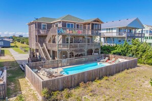 Exterior - Oceanfront, Dog Friendly Home With Saltwater Pool, Hot Tub, Game Room (Salvo)