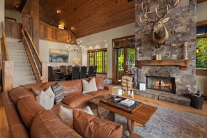TV, fireplace, offices