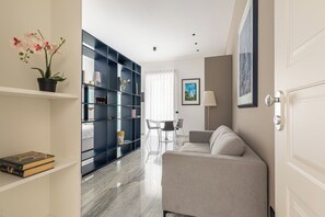 Basic Apartment, 1 Queen Bed with Sofa bed, Balcony | Living area | 30-inch TV with satellite channels - Palazzo Giglio Charme Suites by Wonderful Italy (Palermo)