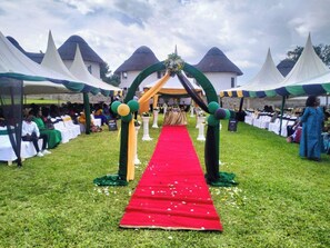 Outdoor banquet area