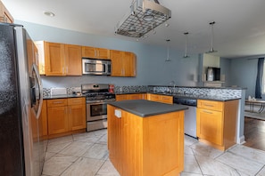 Microwave, oven, stovetop, dishwasher
