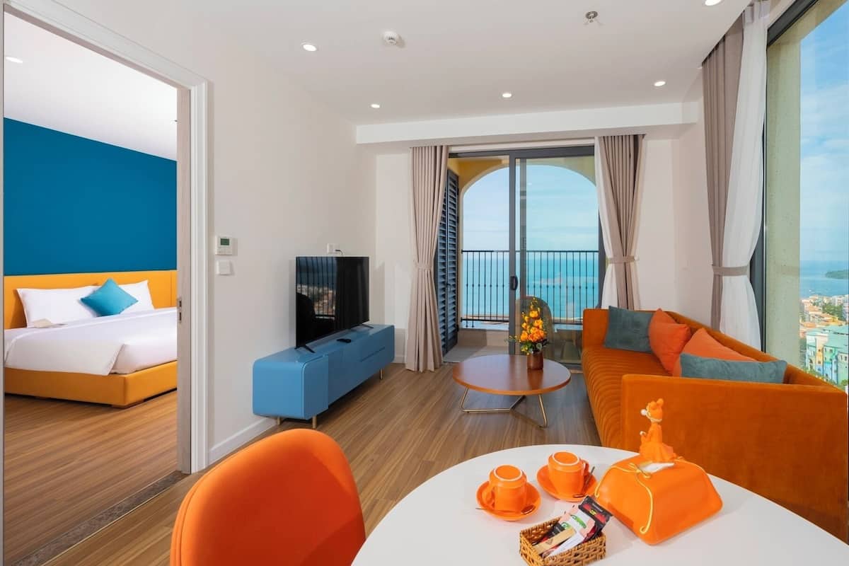Atermis One Bedroom Apartment - Firework and Ocean View | Hypo-allergenic bedding, memory foam beds, minibar, desk