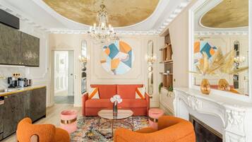 Apartment, City View | Living area | 43-inch Smart TV with cable channels, Netflix, streaming services