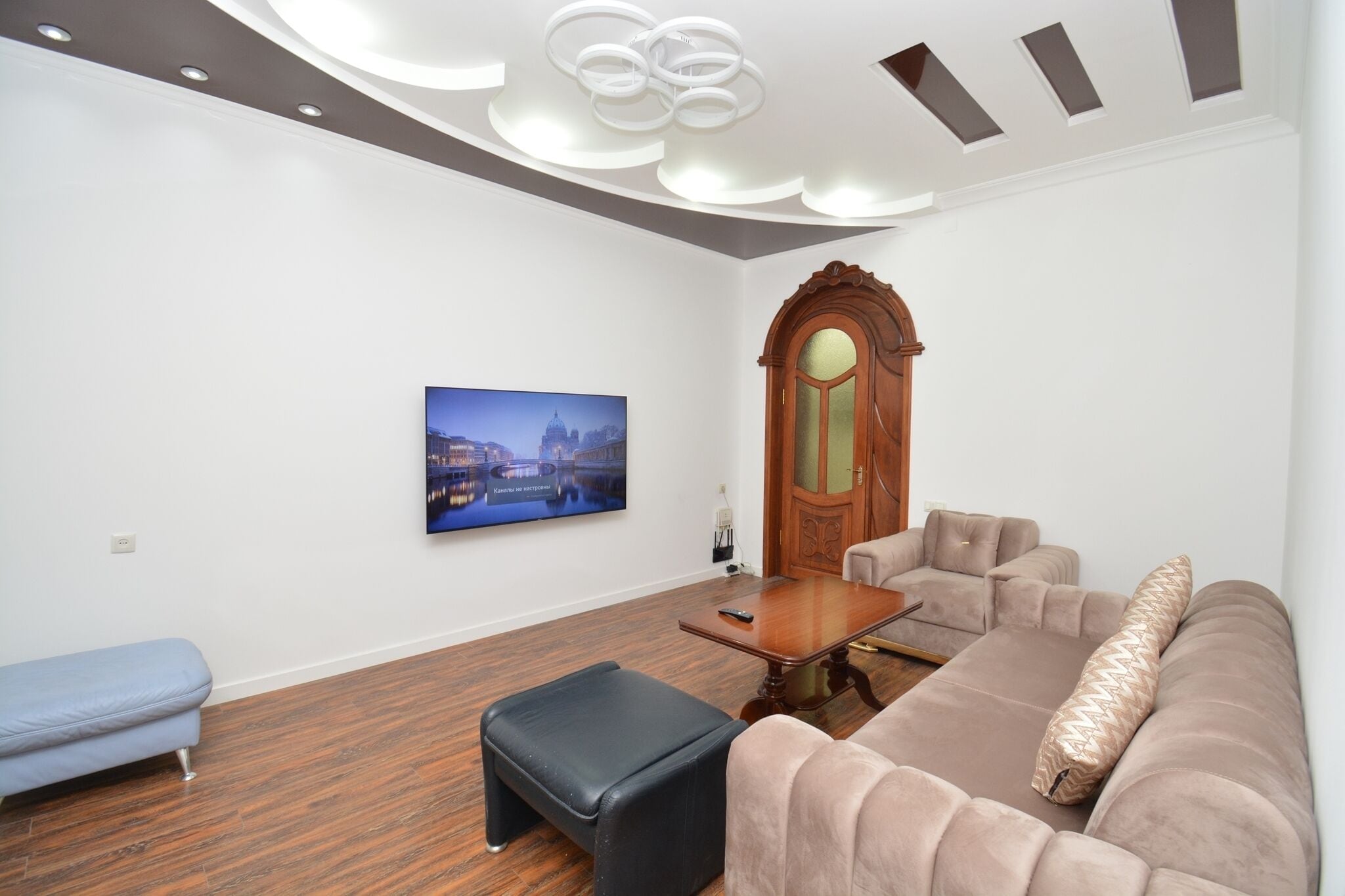 Classic Apartment, 2 Bedrooms | Living area | 50-inch flat-screen TV with cable channels