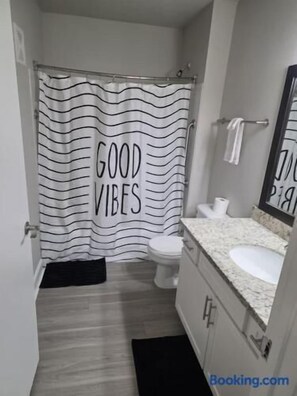 Hair dryer, soap, shampoo