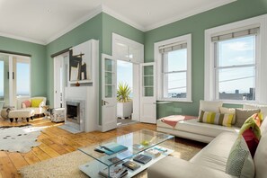 TV, fireplace - Seahurst Stunning Ocean Views in Fresnaye (Cape Town)