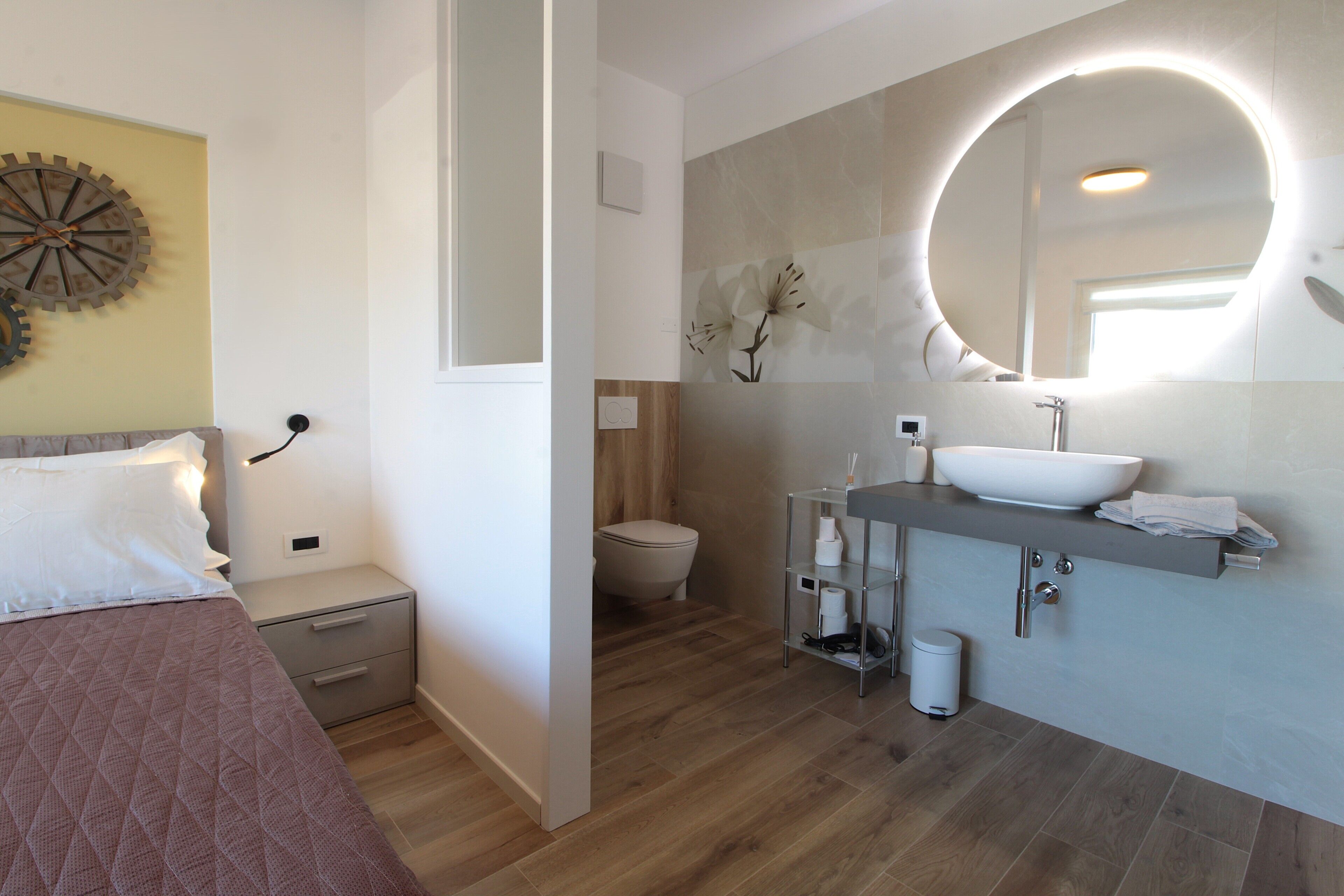 Maison, patio, vue montagne