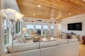 Family House, 4 Bedrooms, Pets Allowed, Ocean View | Living area - BeachView Resort Condos (Port Aransas)