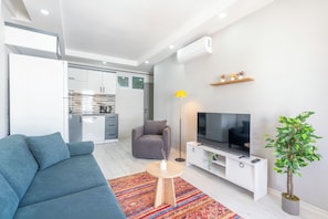 Appart'hôtel Familial, 2 chambres, non-fumeur, balcon | Salle de séjour