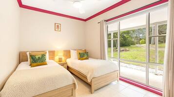 5 bedrooms, desk, iron/ironing board, travel cot