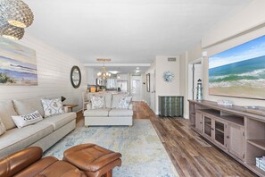 Condo, Multiple Beds, Balcony, Ocean View (Golden Arms 602) | Living area - Golden Arms 602 (New Smyrna Beach)