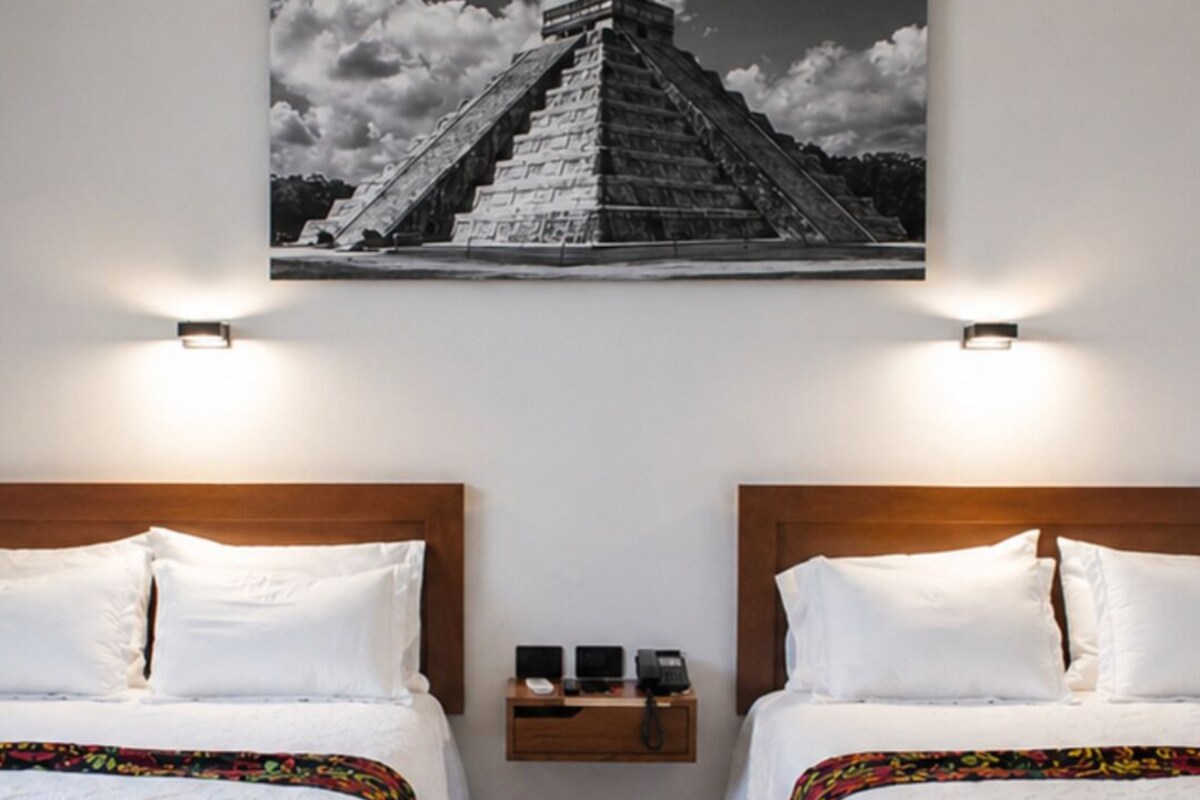 Comfort Double Room, 2 Double Beds, Tower | Desk, laptop workspace, soundproofing, WiFi (free)