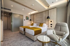 In-room safe, desk, laptop workspace, soundproofing - East Plaza Hotel  (Sofia)